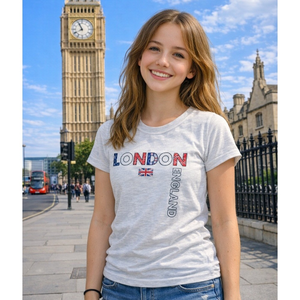 London Souvenir Tee Vacation Fruit of the Loom Iconic 150 Soft Size M